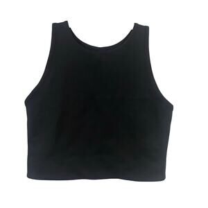 Girlfriend Collective Black Racerback Longline  Sports Bra Size S